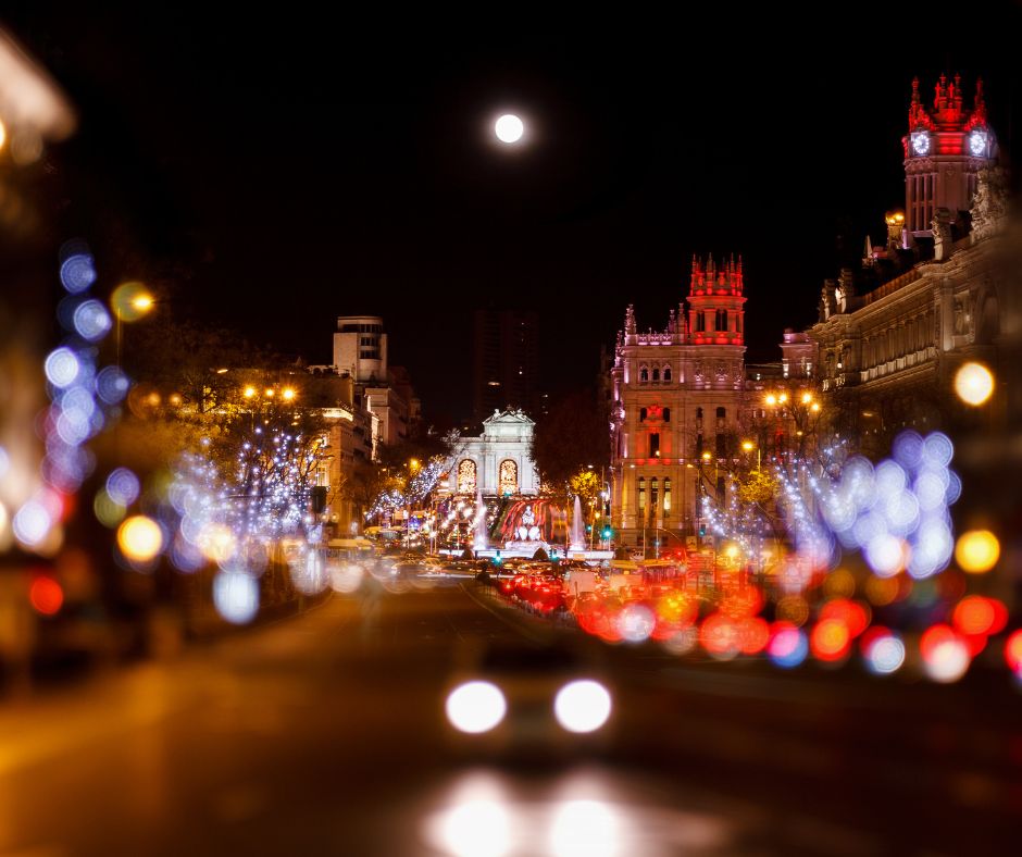 ciudad de Madrid de noche